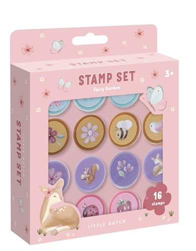 Juego de sellos Fairy Garden infantil estampación madera manualidades 126015