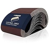 15 Pcs 3 x 21 Inch Assorted Aluminum Oxide Sanding Belt,80/120/150/240/400 Grit