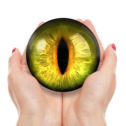Generic HUGE Green Cat Eye - Animal Taxidermy Vertical Pupil Glass Eyeball 80mm 1pc - 32-80