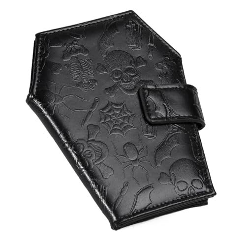 ZGYLIN Gothic Wallet Leather with Embossed Skull Bats...