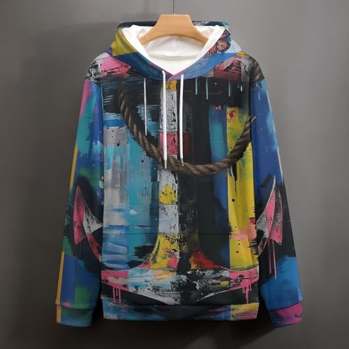 Sweatshirt pullover motifs rayures marines coupe unisexe taille S - 5