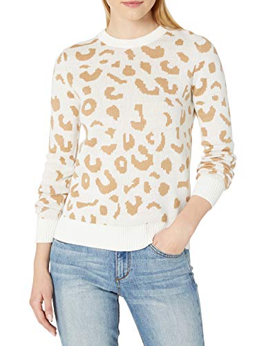 Jessica Simpson Women's Perry Long Sleeve Jacquard Pullover Sweater, Gardenia, Medium