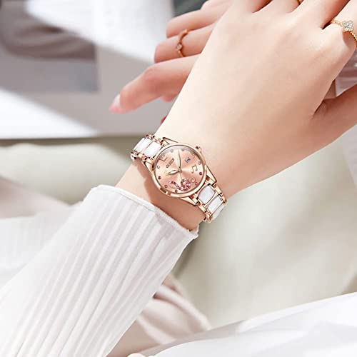 OLEVS Women's Watch, Stylish, Easy to Read, Japanese Movement, Popular, Cute, Date, Luminous, Waterproof, Valentine's Day Gift, Pink, Stylish