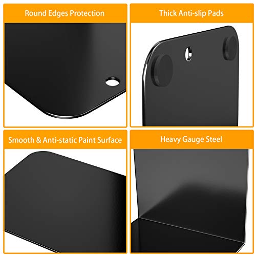 Bookend, Drlife Black Metal Book Ends For Heavy Books, Bookends For Shelves Book Shelf Holder Black Metal Bookends (1 Pair/2 Pieces) #TOP3