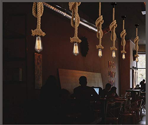 Lámpara de hierro forjado decorativa para techos altos de bar 2