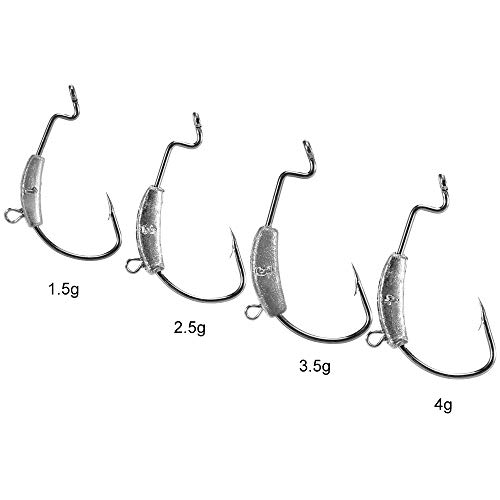 Yialia 5 PCS Cabeça Jig Gancho Farpado 1.5g 2.5g 3.5g 4g Aço Carbono Gancho de Pesca Equipamento de