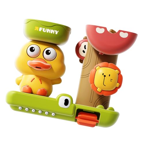子供浴槽おもちゃセット漫画とライオン水車水噴霧器簡単にインストール吸盤付き楽しいお風呂お風呂遊び
