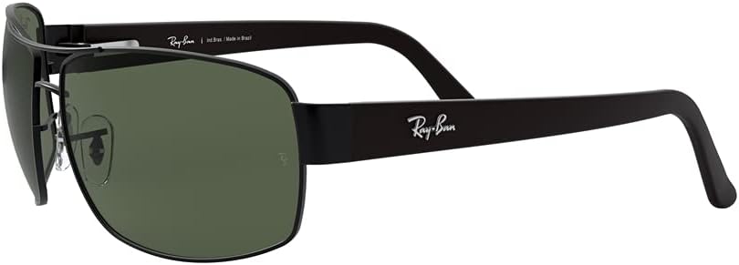 Óculos de Sol Ray-Ban Retangular Esportivo, Tamanho 64 Óculos de Sol Ray-Ban Retangular Esportivo, Tamanho 64