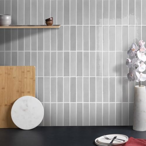 Miniatura 2 de Azulejos Adhesivos Cocina Gris, 10 Piezas 30.5 X 30.5 Cm, Azulejos Autoadhesivos 3d, Línea Recta Vertical, Baldosas Adhesivas De Vinilo Para Salpicadero En Cocina Y Baño, Impermeables