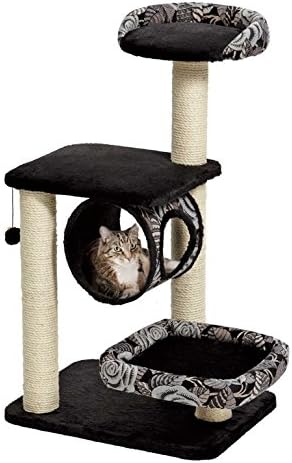 black and white cat tree
