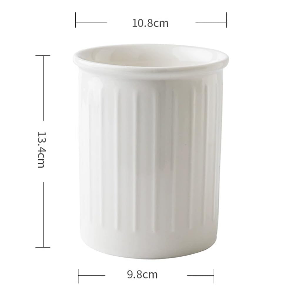 Küchenutensilienhalter Keramik für Küchentheke, Utensilienhalter Küche, Groß Küchenutensilienhalter, Relief Besteckhalter für Küche, Arbeitsplatte Aufbewahrung - 13,4 x 10.8 cm