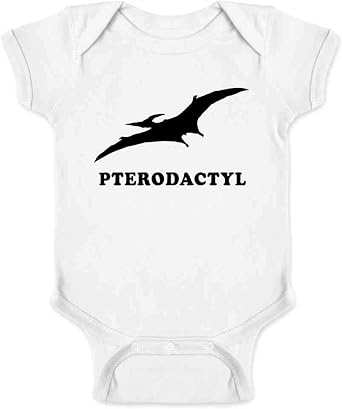 Pop Threads Pterodactyl Retro Dinosaur 80s Infant Baby Boy Girl Bodysuit
