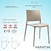 PAPATYA Stühle Esszimmer 1er set Esszimmerstühle - Esstisch Stühle & Essstühle Design Stuhl - Küchenstühle stapelbar - Terassenstuhl Balkonstuhl Gartenstühle wetterfest für Innen & Außen - Hellgrau