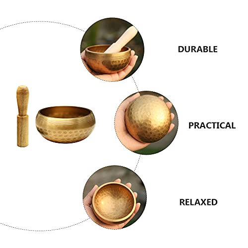 Tibetische Klangschale, RoseFlower Handmade Nepal Chakra klangschalen set mit Klöppel und Kissen, Bronze Räuchergefäß - perfektes zur Yoga Meditation, Entspannung und Achtsamkeit - Image 5