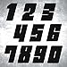 Confezione Adesivi Numeri PVC Moto Motocross Casco10 Pezzi Café Racer Custom (NERO)