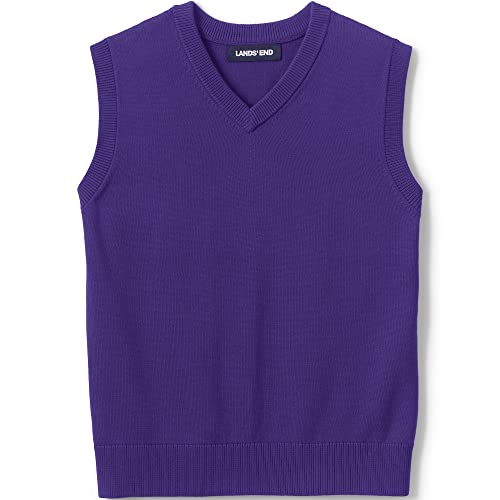 Lands' End Uniform Kids Cotton Modal Sweater Vest Deep Purple Big Kid Small #TOP28