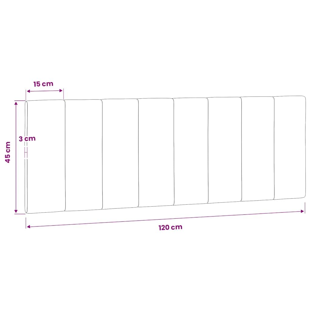vidaXL Kopfteil Kissen Hanko, Kopfteilkissen mit Linien-Design, Bett Kopfkissen mit Klettverschlüssen auf Rückseite, Kopfteilpolster Kopfpolster, Hellgrau 120cm Samt