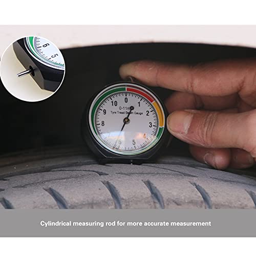 Image of Vanki 1Pcs Tire Tread Depth Gauge Dial Type Tyre Attrition Measuring Tool for Car Auto