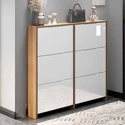 Living Room Shoe Rack Organizer Cabinet Thin Shoe Cabinet Door Tipping Bucket Shoe Cabinet for Small Apartment (Color : A, Size : 100cm)