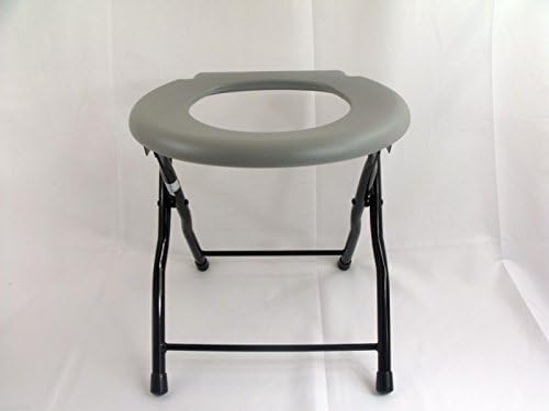 Folding Commode Chair Steel Portable Camping Toilet Seat, 250 Pounds Capacity by KX Medical