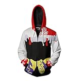 RocailleCos Sesshomaru Cosplay Hoodie Sweatshirt Jacket Costume Zipper Hooded Coat Unisex (multicoloured, L)