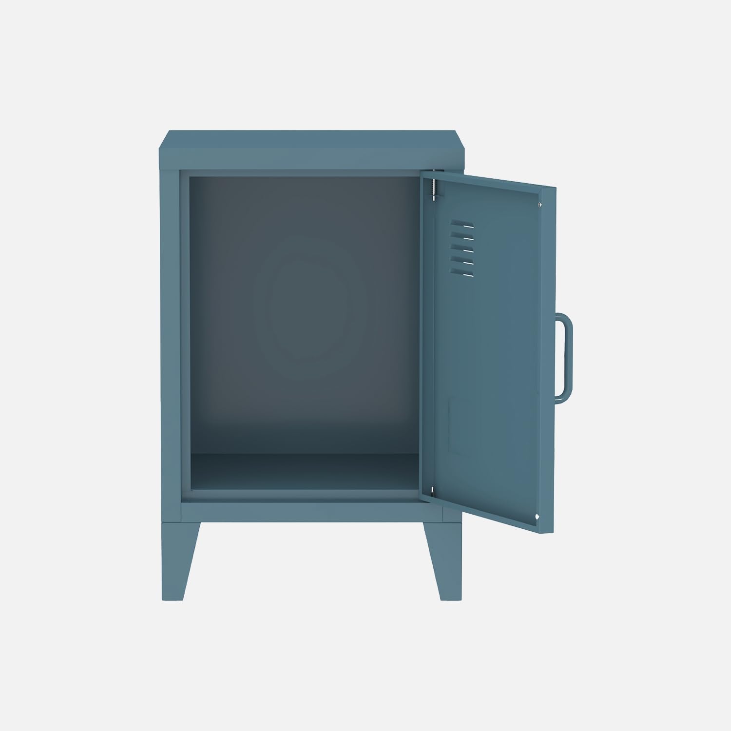 sweeek - Lot de 2 Tables de Chevet en Acier 1 Porte. Bleu pétrole. casier. L 38 x P 38 x H 55.7 cm