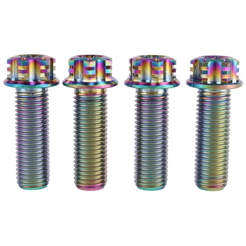 Image of 4Pcs Titanium Bolt Flange Torx Head M8 M10 x 20 25 30mm Screw Bolt for Motorcycle Car Modifications (Rainbow, M10x30mm Pitch 1.25)
