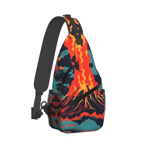 Mochila Cruzada Volcano Print para Viaje y Senderismo miniatura 2