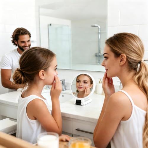 Espejo de maquillaje de 50 aumentos con doble cara plegable para un tocador impecable 3