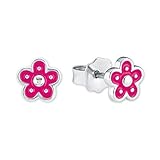 Süße Ohrstecker mit pinker Emaillebeschichtung der Marke Prinzessin Lillifee (LxB 6mm x 6mm)