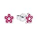 Prinzessin Lillifee Mädchen-Ohrstecker Blume Blümchen 925 Sterling Silber emailliert pink