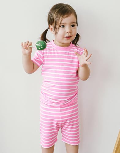 Vaenait Infant Toddler Kids Junior Girls Boys Summer Viscose Soft Stripe Short Sleepwear Pajamas Pjs Set3