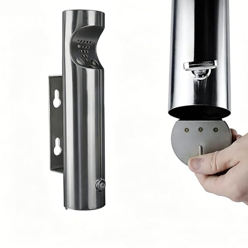 Cendrier d'extérieur en acier inoxydable élégant et poubelle murale sécurisée pour restaurant