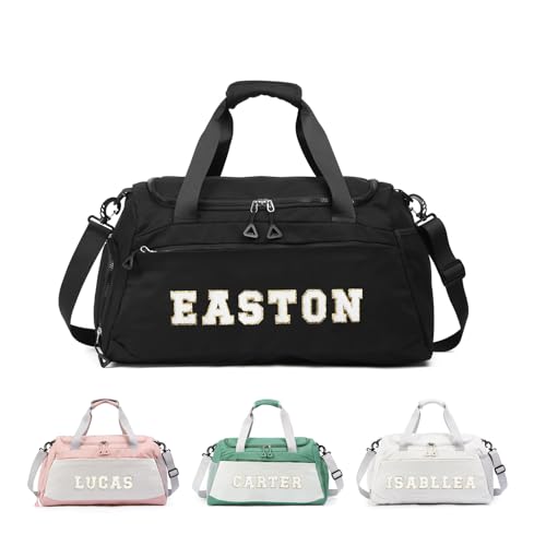 Sac de Voyage Personnalisé avec Nom - Sac de Sport Pliable pour Homme Femme - Sac Weekend Grand Cadeau Personnalisé pour Vacances Sport Piscine (Style 3)