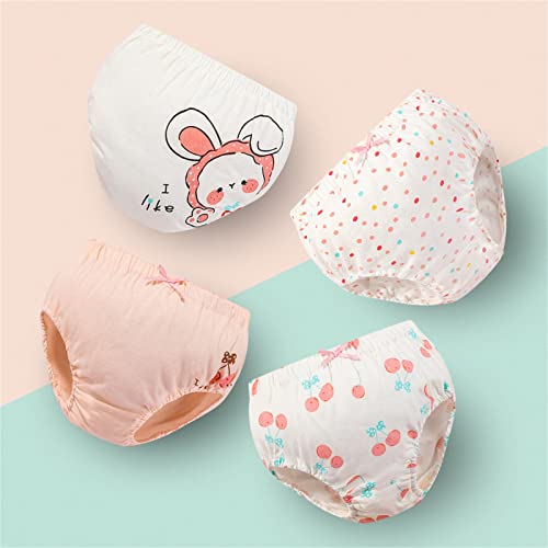 4-Pack Girls' Soft Cotton Underwear Brief Breathable Toddler Panties Kids Toddler Training Underwear Girls4