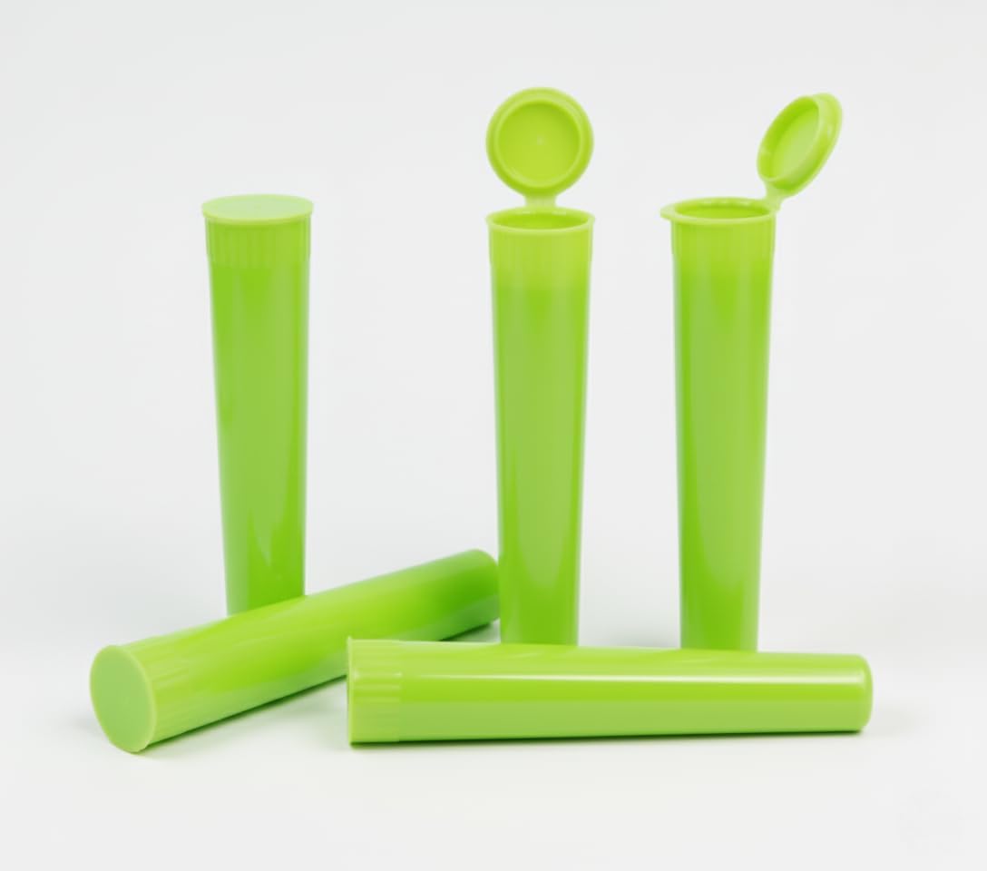 116mm Green Pop Top Tubes 1000 Qty. (Lime Green) USA Made