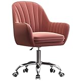 Bürostuhl aus Samt – höhenverstellbarer Drehstuhl mit Rollen, kleiner Chefsessel für...