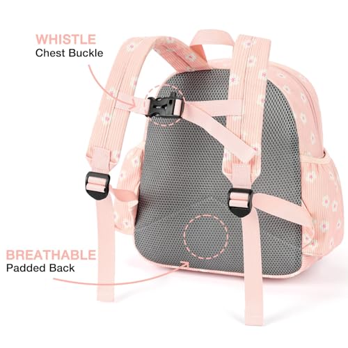 Image of STEAMEDBUN Corduroy Toddler Backpack for Girls 2-4: Kids backpack for Boys Girls - 12 inch Preschool Kindergarten Backpacks - Sakura