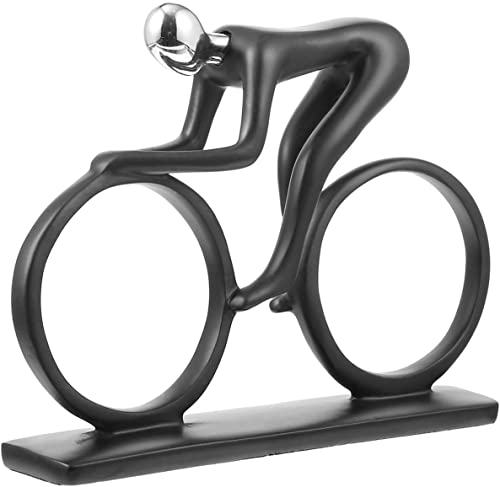 Statue de cycliste en résine, objet déco design bicyclette pour étagère