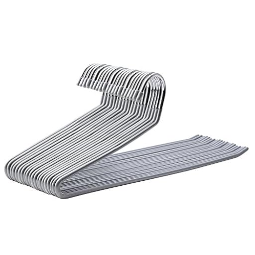 SONGMICS Set de 20 Perchas de Metal, Perchas Multifuncionales con Recubrimiento Antideslizante, Ahorro de Espacio, 38 cm de Longitud, Gris CRI04G-20 | Ya disponible en tu tienda friki favorita! En mundofriki.es!