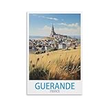 ZBBGGOZ Guerande Frankreich, Vintage-Reiseposter, 60 x 90 cm, Leinwand-Wandposter und Kunstdruck, moderne Familienschlafzimmer-Dekoration
