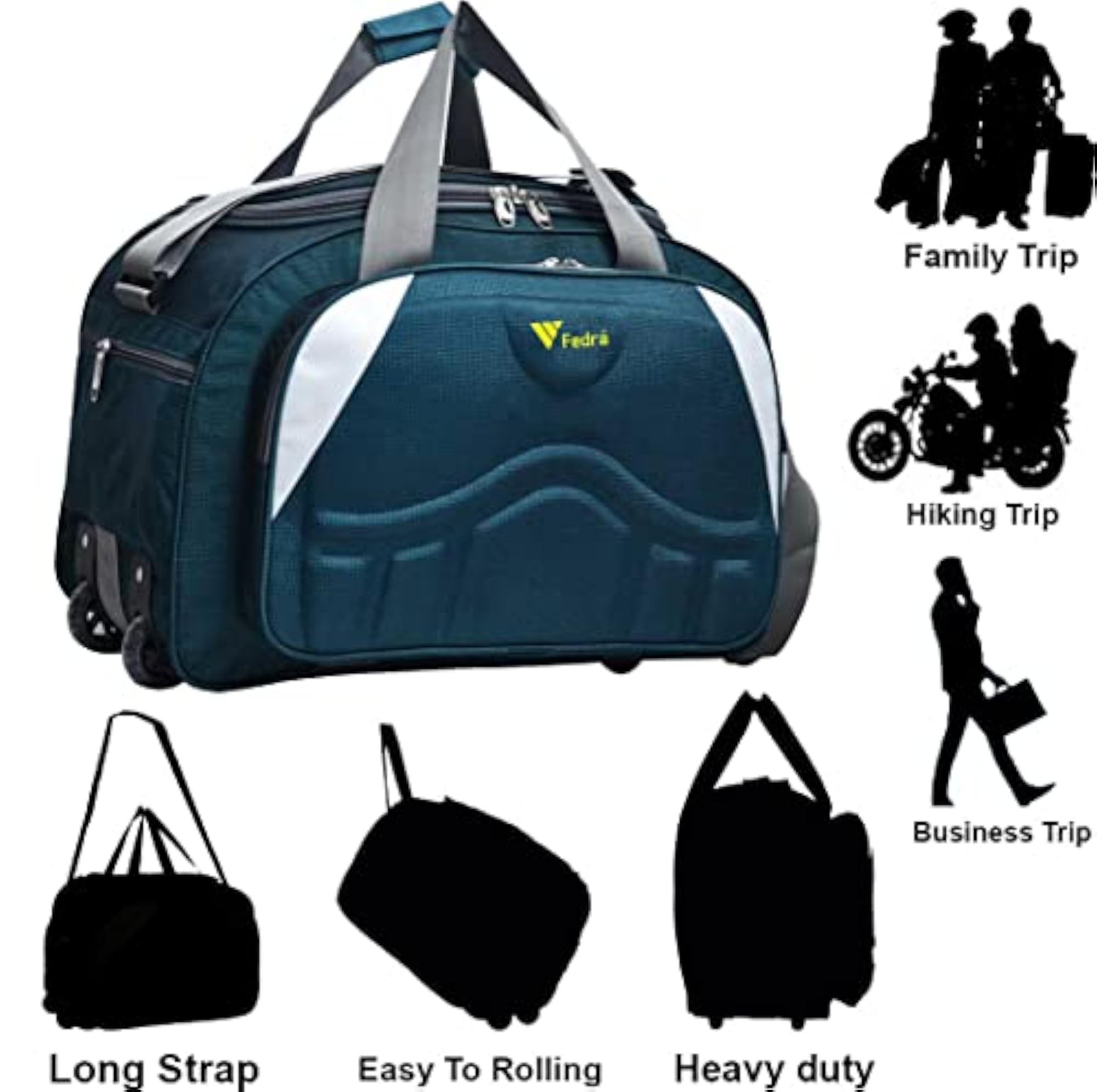 Fabric Travel Duffel Bags for Men and Women, 60L