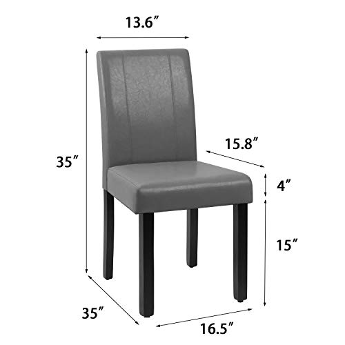 image for JUMMICO Dining Chair PU Leather Living Room Chairs Modern Kitchen Arml