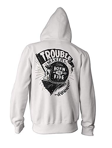 Monkey Print Felpa Uomo Zip Guai Makers Moto Biker...