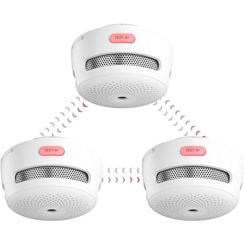 X-Sense Mini-Détecteur de Fumée en Réseau sans Fil, Détecteur d'Incendie avec Batterie Remplaçable, Conforme à la Norme EN 14604, Link+, XS01-WR