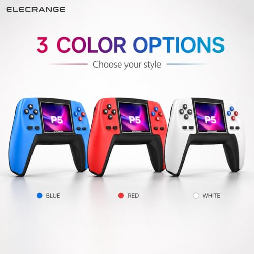 Image of P5 Handheld Retro Gaming Console with 520 Built-in Games, Rechargeable, Colour Screen, TV Output Support, Portable Video Game Player for Kids & Adults,Multicolour