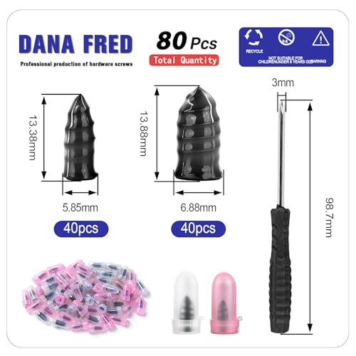 Image of 80 Pcs Tire Repair Rubber Nails,Vacuum Tire Repair Kits Spiral Rubber Screws,Fast Self-Service Tire Repair Tools kits for Car Motorcycle Bike Truck,tire plug kit (40 S+40 L)