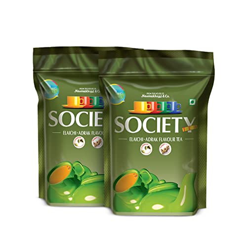 Society Elaichi Adrak Chai, Loose Leaves | Tea | Ginger & Cardamom | Refreshing & Tasteful | 250 Gram | Pack Of 2