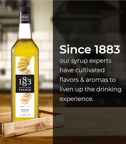 Image of 1883 Banana Syrup for Drinks, Made in France, 1 Liter Glass Bottle