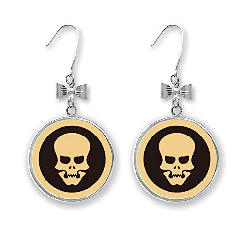 Boucles d'oreilles tête de mort creuse avec crochet pour look Halloween et bijoux gothiques